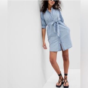 GAP Puff Sleeve Denim Shirt Dress 🏖️ NWT